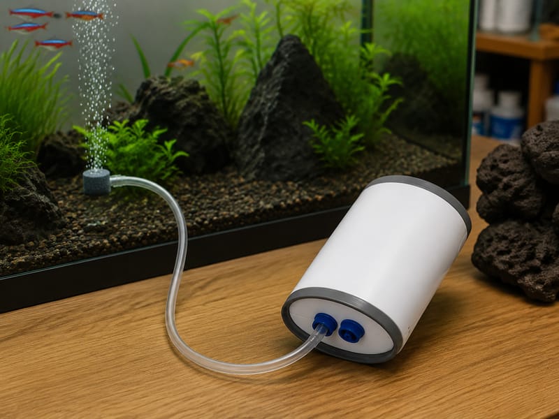Rechargeable Aquarium Air Pump Supplier untuk Pembeli B2B — supporting aquarium detail