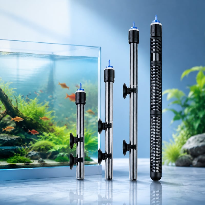 Gambar keunggulan Pemanas Akuarium Kuarsa Digital model WK034 untuk distributor peralatan akuarium dan tim pengadaan