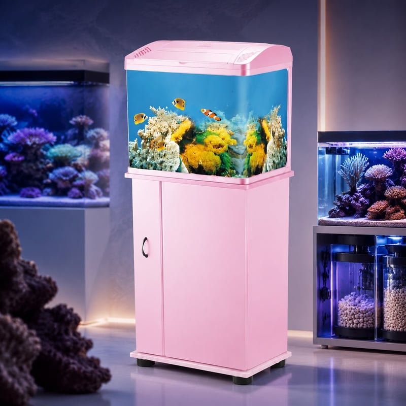 Akuarium Ikan Kaca Bagian Depan Cembung WK047 dengan Kabinet dan Lampu LED model WK047 gambar performa untuk distributor dan tim pengadaan tangki akuarium