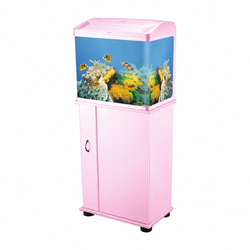Tangki ikan kaca dengan bagian depan melengkung WK047, kabinet, dan lampu LED untuk tangki akuarium, grosir, OEM, dan pasokan distributor