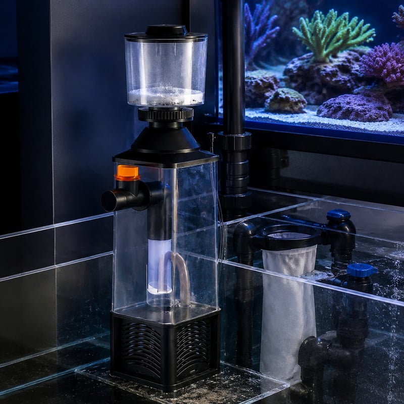 Gambar fungsi model WK048 Protein Skimmer Akuarium untuk distributor peralatan akuarium dan tim pengadaan