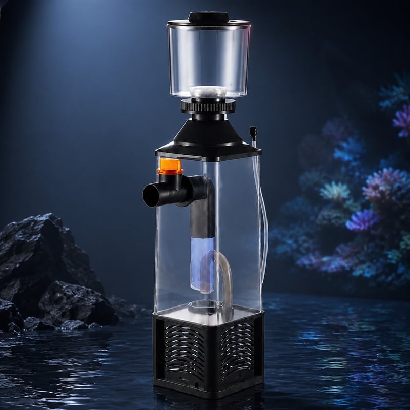Gambar keunggulan model WK048 Protein Skimmer Akuarium untuk distributor peralatan akuarium dan tim pengadaan