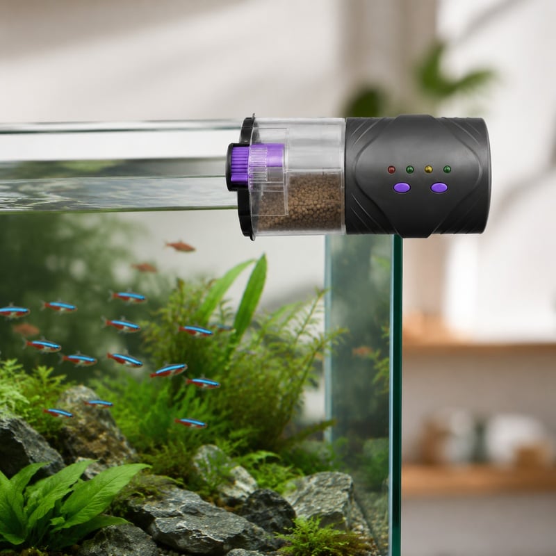 Gambar fungsi Pengumpan Ikan Akuarium Otomatis WK060 model WK060 untuk distributor peralatan akuarium dan tim pengadaan