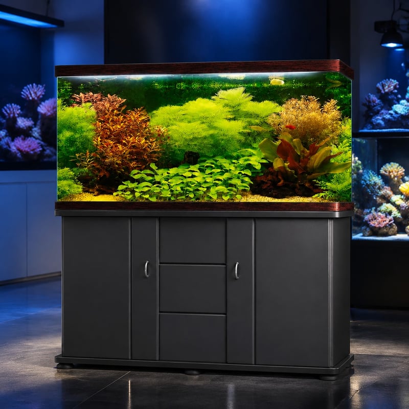 Gambar performa Tangki Ikan Akuarium Kaca Hb WK068 dengan Kabinet model WK068 untuk distributor dan tim pengadaan tangki akuarium