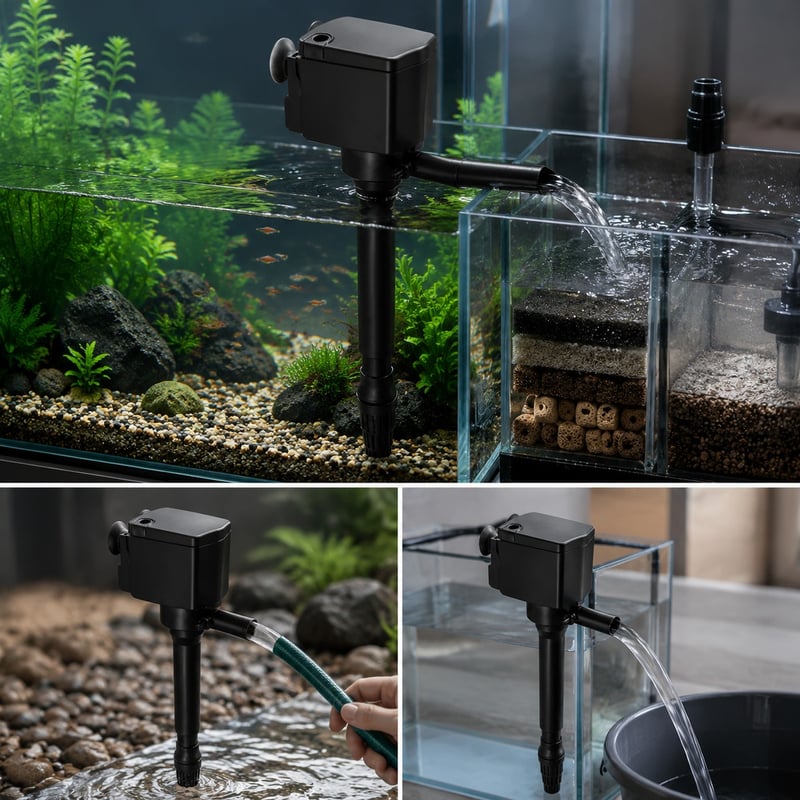 Pompa Air Akuarium Celup 3 Dalam 1 WK082 model WK082 gambar fungsi untuk distributor peralatan akuarium dan tim pengadaan