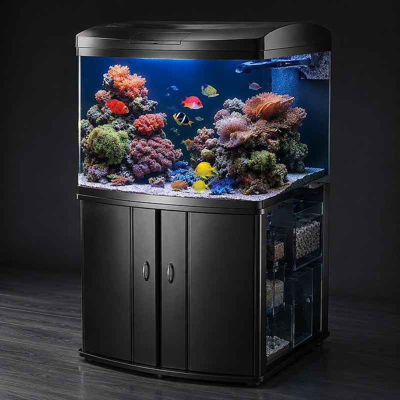 Gambar performa Akuarium Laut Bagian Depan Melengkung WK083 model WK083 untuk distributor dan tim pengadaan akuarium
