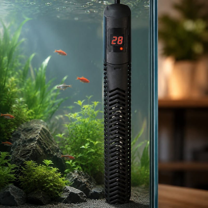 Gambar keunggulan Pemanas Akuarium Kuarsa Digital model WK090 untuk distributor peralatan akuarium dan tim pengadaan