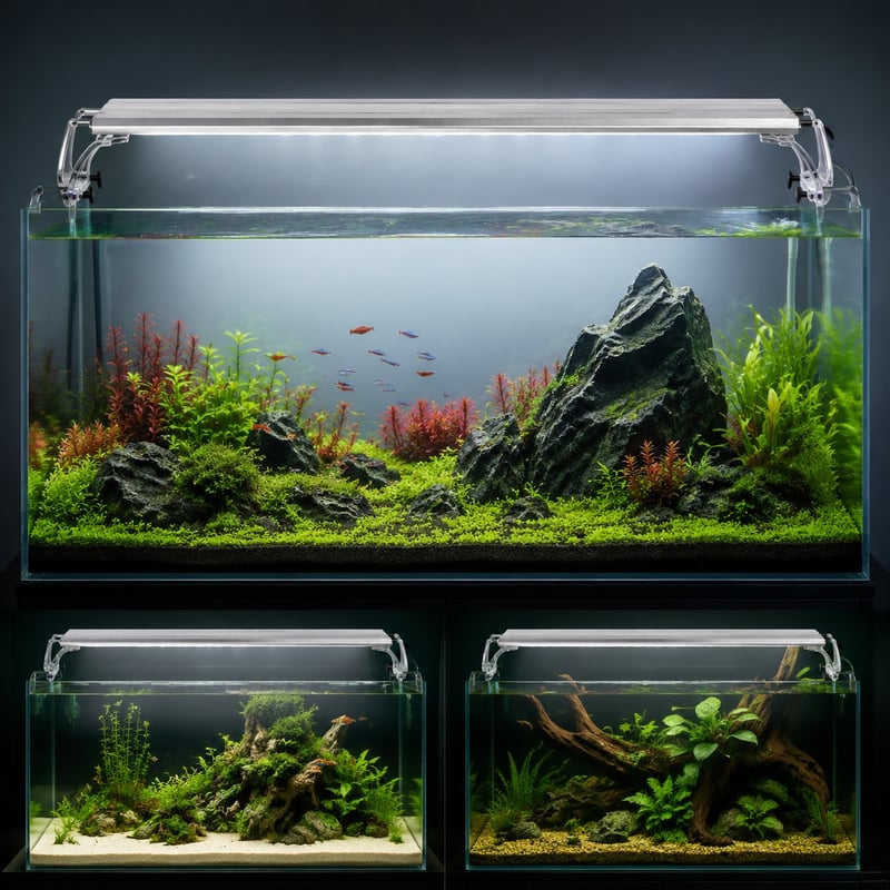 Gambar performa Lampu LED Akuarium WK101 model WK101 untuk distributor peralatan akuarium dan tim pengadaan