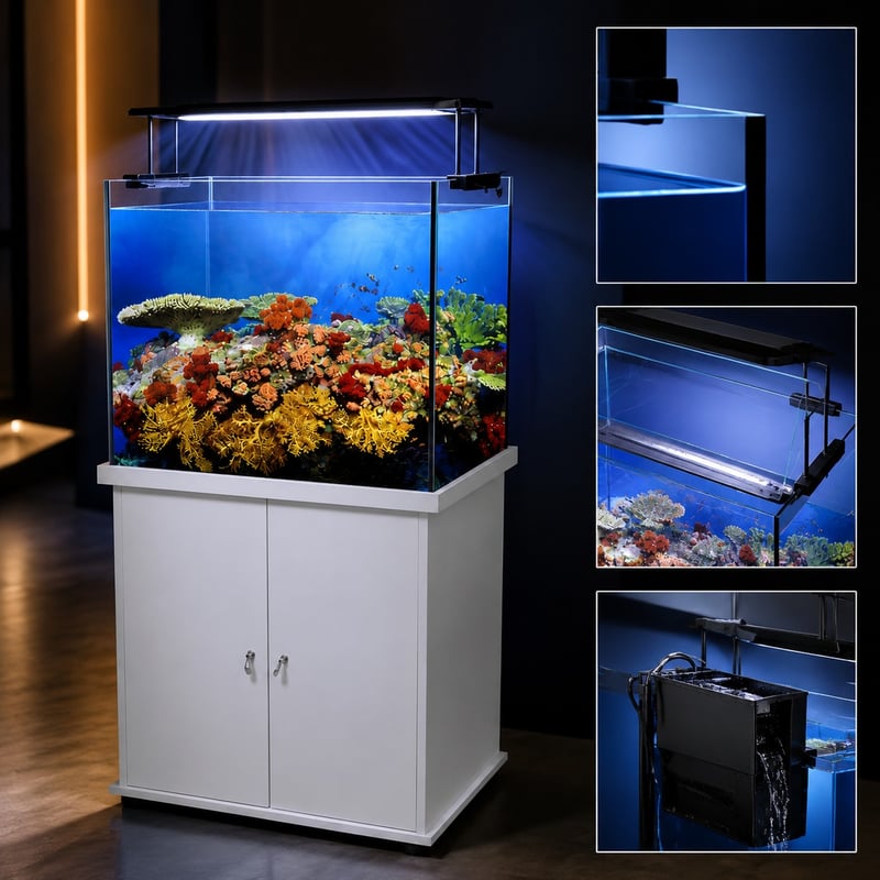 Set Tangki Akuarium WK102 dengan Lampu LED Clip-On Ultra Slim model WK102 gambar kinerja untuk distributor dan tim pengadaan tangki akuarium