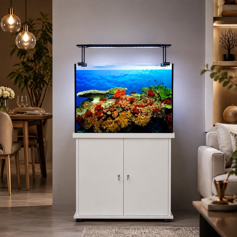 Gambar fungsi Set Tangki Akuarium WK102 dengan Lampu LED Clip-On Ultra Tipis model WK102 untuk distributor dan tim pengadaan tangki akuarium