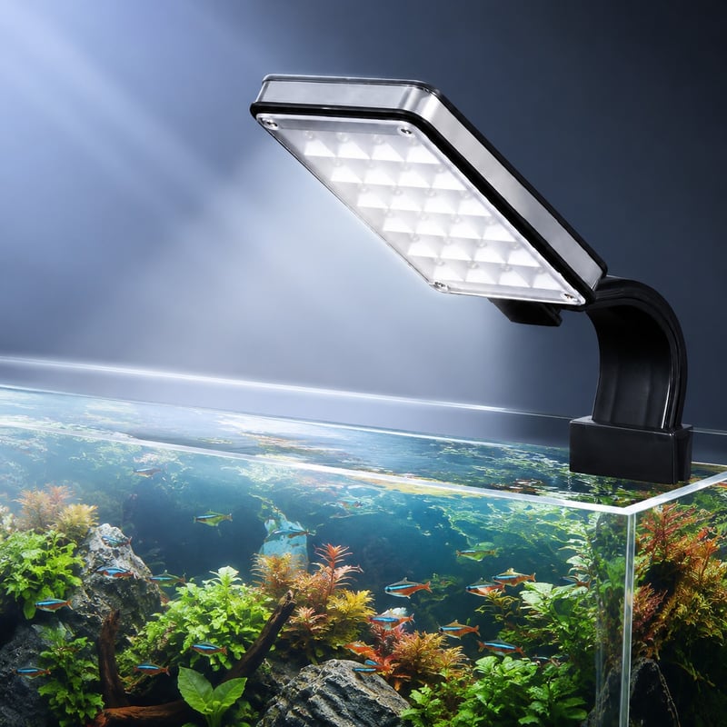 Gambar keunggulan model Lampu LED Akuarium WK104 untuk distributor peralatan akuarium dan tim pengadaan