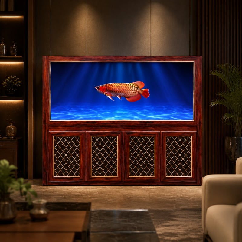 Gambar keunggulan WK106 Wood Grain Arowana Aquarium Tank model WK106 untuk distributor dan tim pengadaan Aquarium tanks