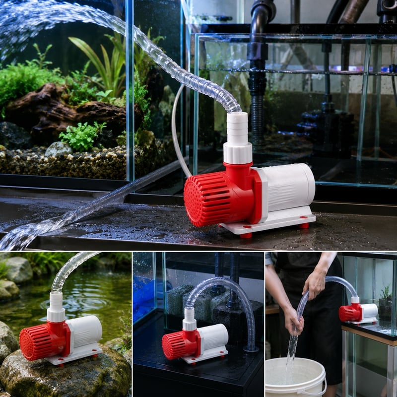 Pompa Air Akuarium Kecepatan Variabel DC WK121, gambar fungsi model WK121 untuk distributor peralatan akuarium dan tim pengadaan