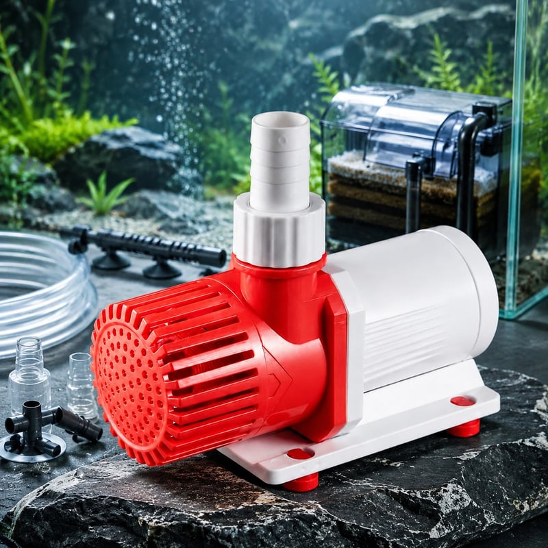Pompa Air Akuarium Kecepatan Variabel DC WK121, gambar keunggulan model WK121 untuk distributor peralatan akuarium dan tim pengadaan