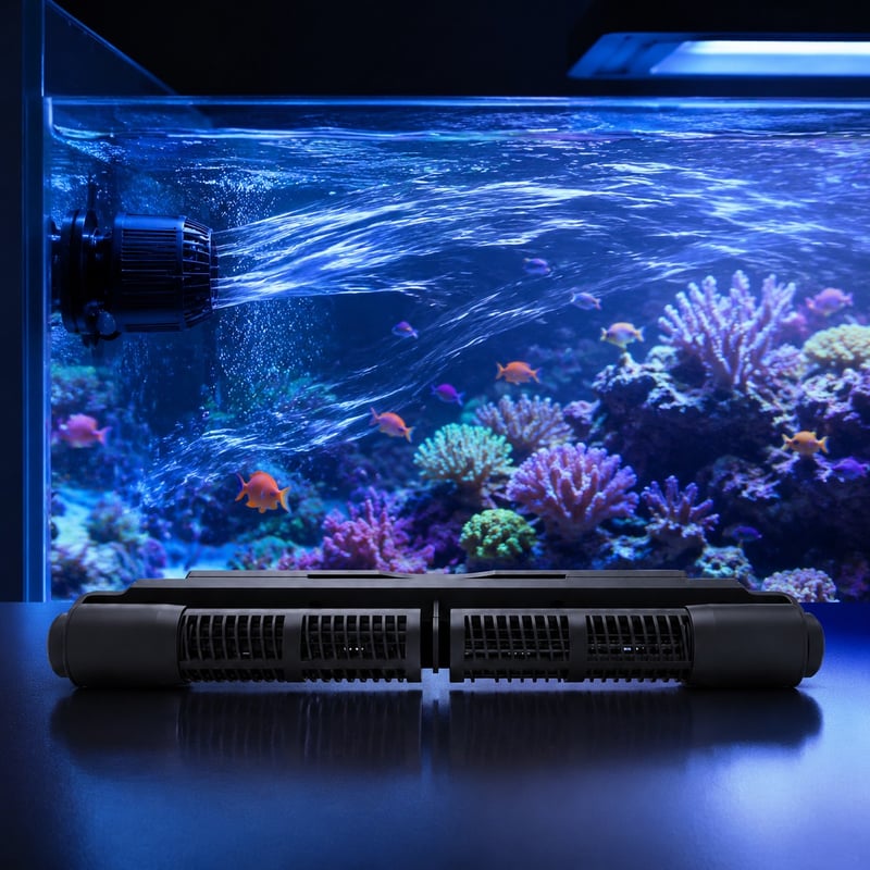 Pompa Pembuat Gelombang Akuarium Crossflow WK123, gambar detail 4 model WK123 untuk pembeli grosir dan OEM peralatan akuarium