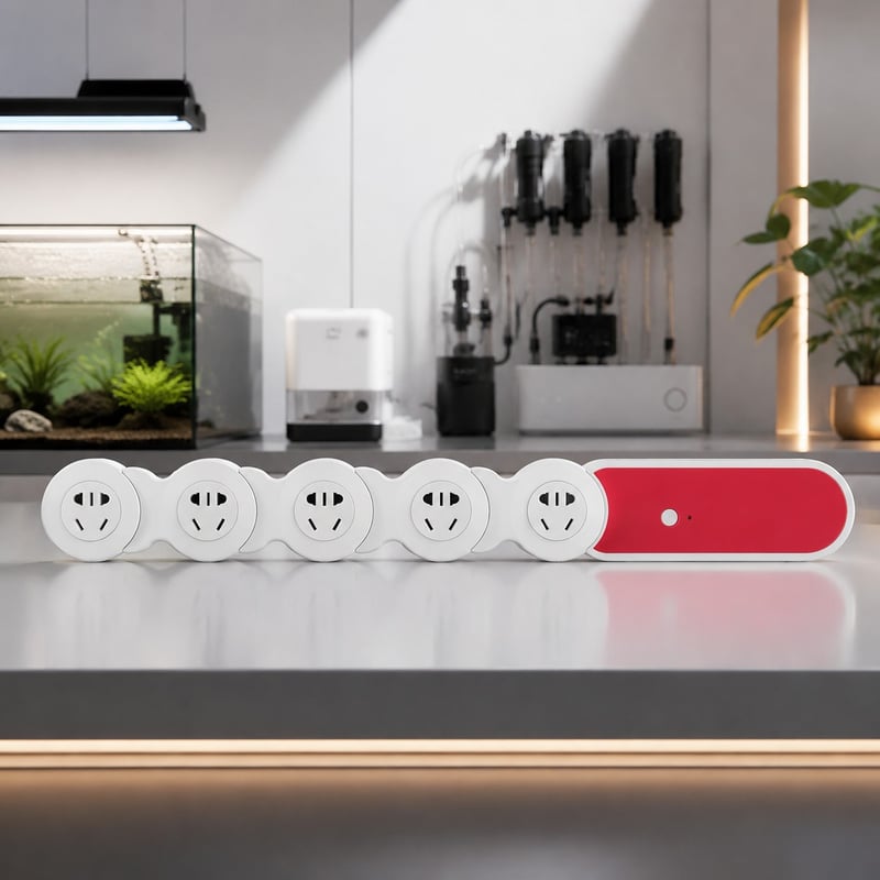 Gambar detail 4 Power Strip Akuarium Pintar WiFi 5 Soket WK125 model WK125 untuk pembeli grosir dan OEM peralatan akuarium