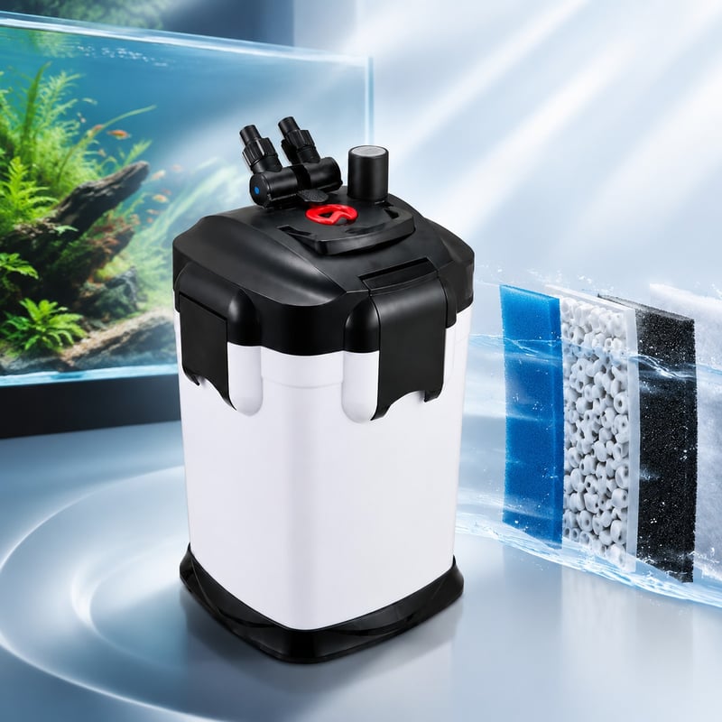Gambar keunggulan WK146 Uvf 3328 UV External Canister Filter model WK146 untuk distributor dukungan filtrasi akuarium dan tim pengadaan
