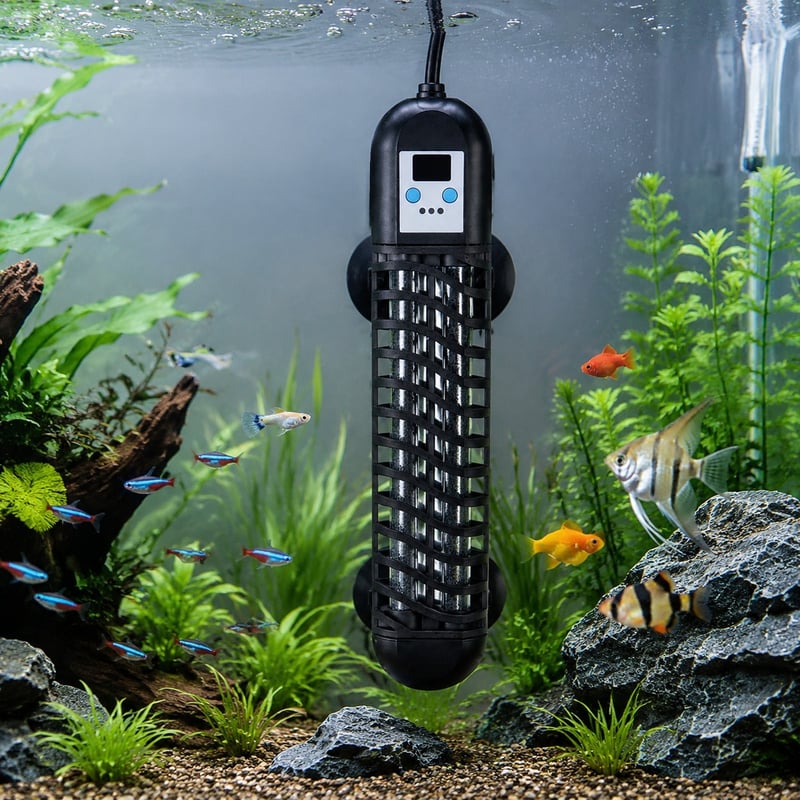 Gambar fungsi Pemanas Akuarium Digital Kuarsa Tabung Ganda WK149 model WK149 untuk distributor peralatan Akuarium dan tim pengadaan